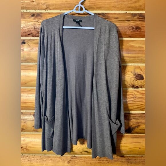 Alfani Sweaters - Alfani Open Front Cardigan Sweater with Faux Leather Elbow Patches Size Medium